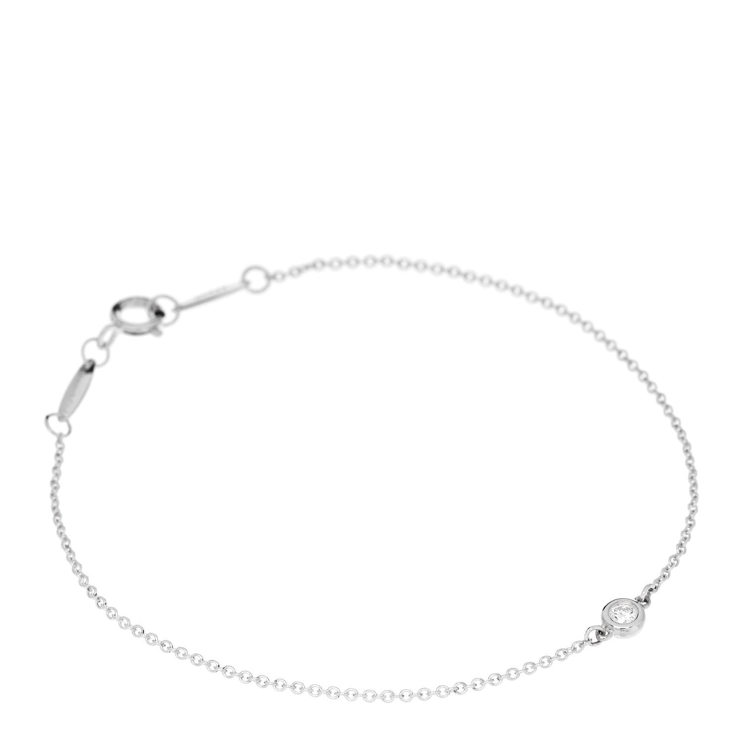 Tiffany Sterling Silver Diamond .05ct Elsa Peretti Diamonds by the Yard Bracelet 1 of 5