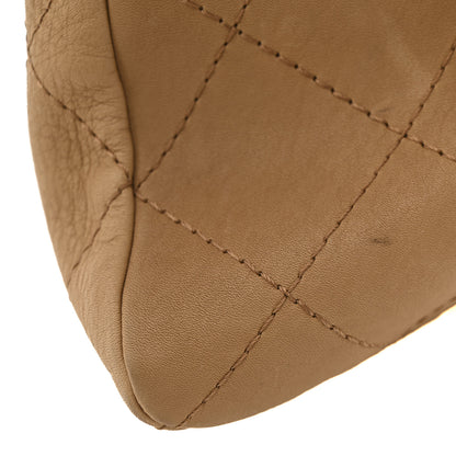 Chanel Calfskin Stitched Double Zip Hobo Beige 13 of 15