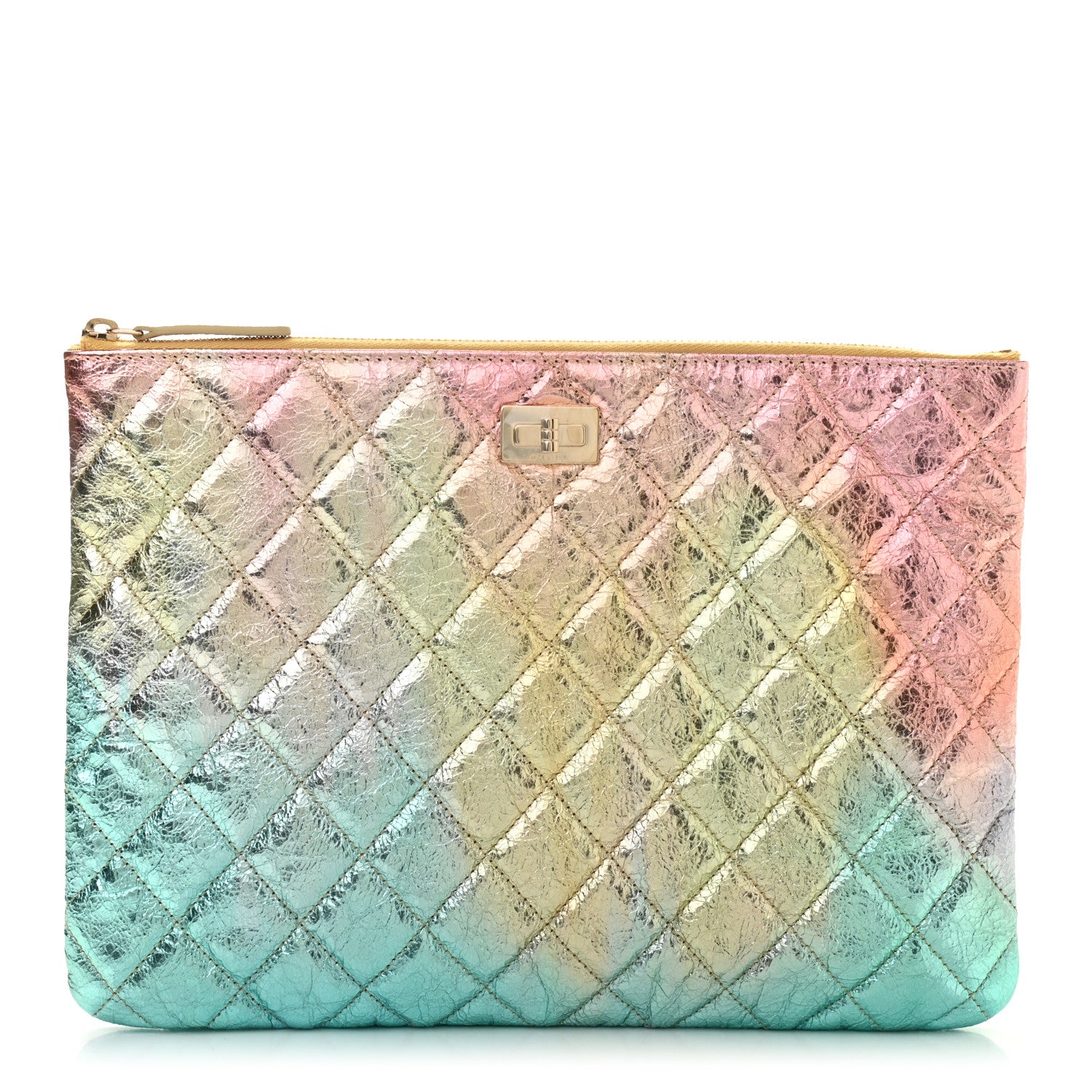 Chanel Metallic Goatskin Quilted Medium 2.55 Reissue Cosmetic Case Multicolor 1 of 7