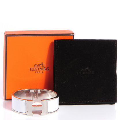 Hermes Enamel Wide Clic Clac H Bracelet PM White 5 of 5