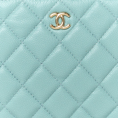 Chanel Caviar Quilted Cosmetic Case Light Blue 8 of 10
