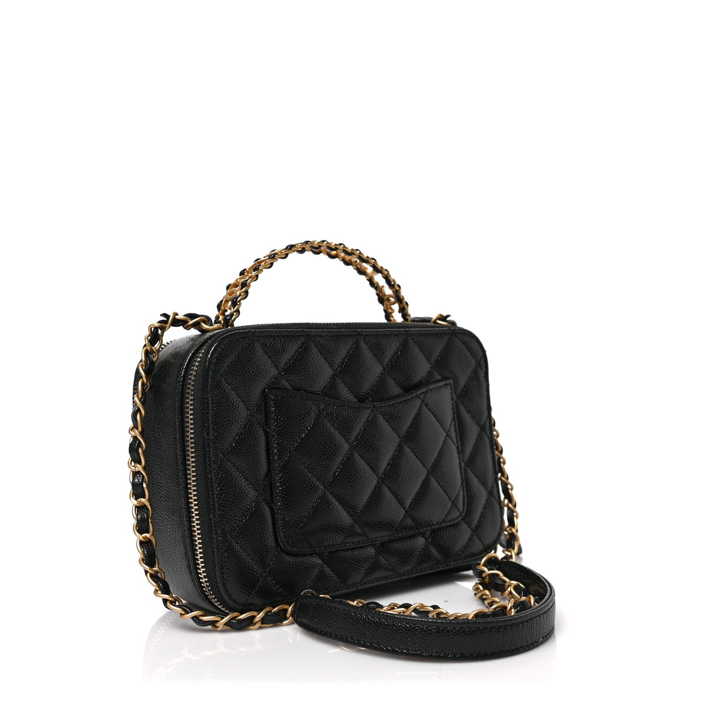 Caviar Quilted Small Pick Me Up Vanity Case Black