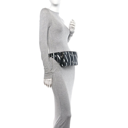 Valentino Garavani Calfskin Mens VLTN Belt Bag Black White 2 of 9