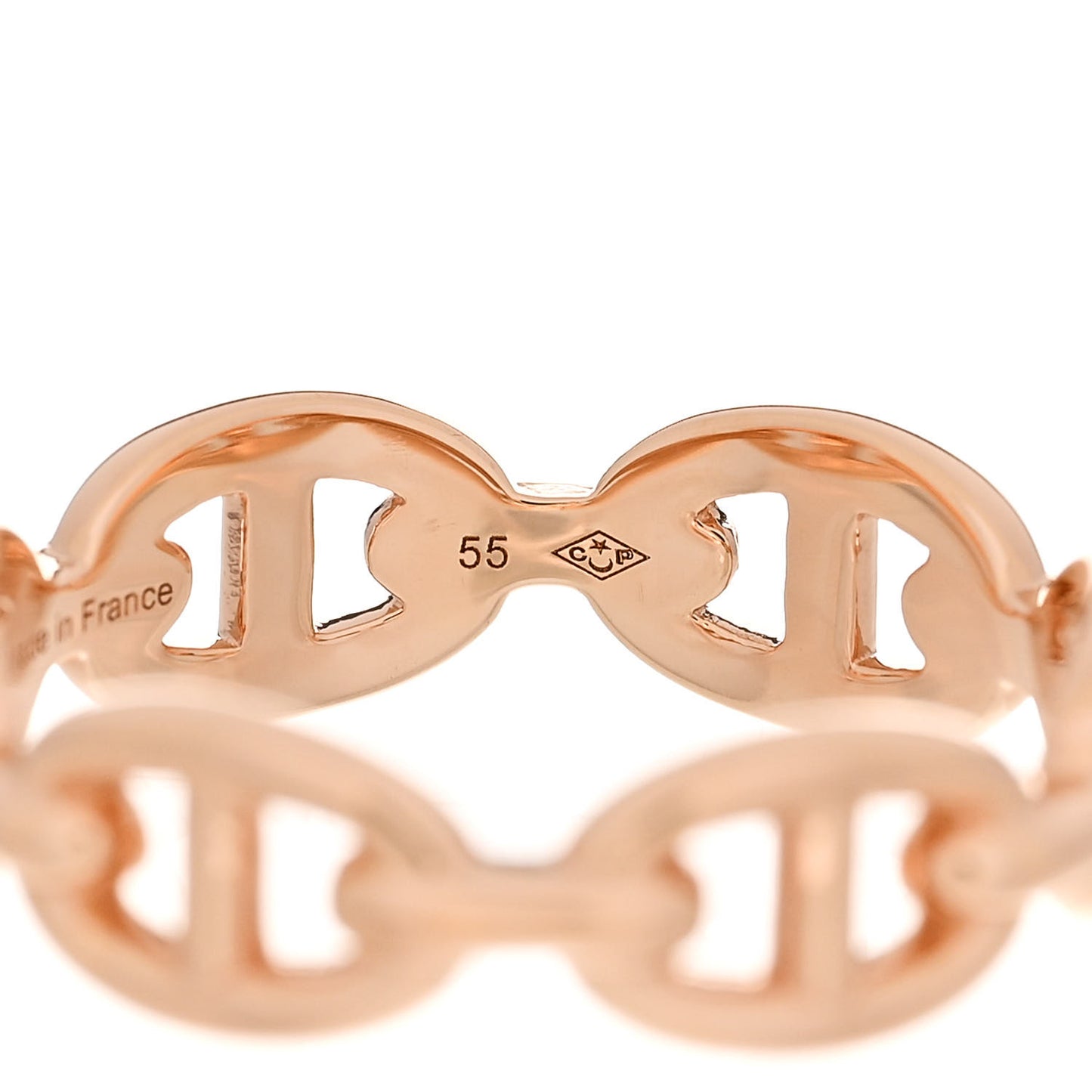 18K Rose Gold PM Chaine d'Ancre Enchainee Ring 55 7.25