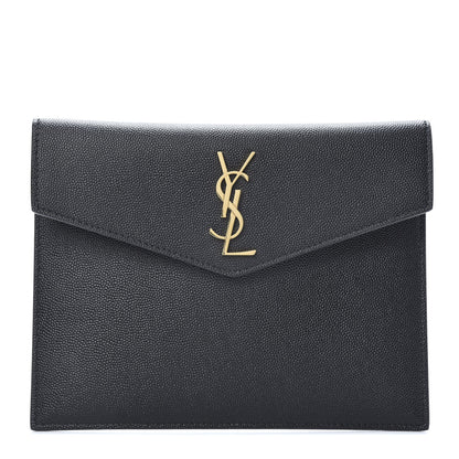 Saint Laurent Grain De Poudre Uptown Baby Pouch Black 1 of 8