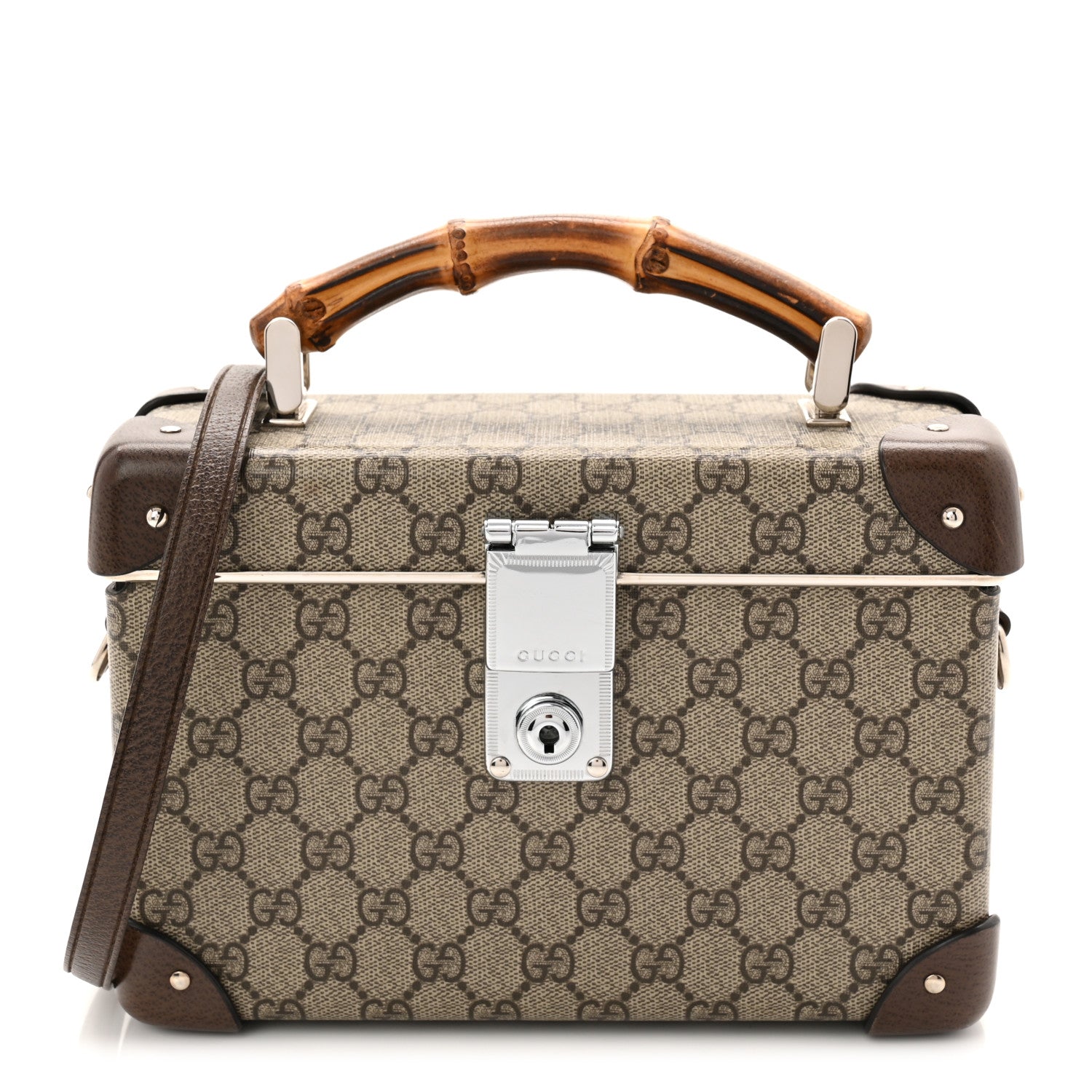Gucci GG Supreme Monogram Globe-Trotter Beauty Case Brown 1 of 10