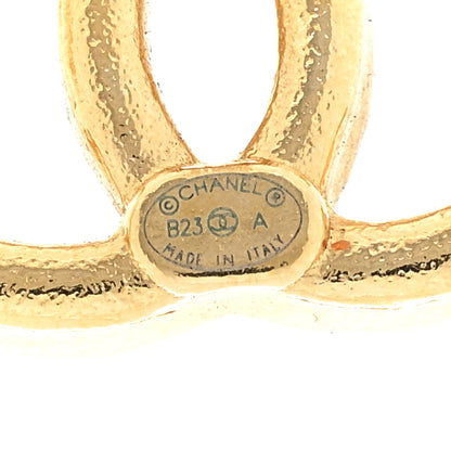 Chanel Metal Textured CC Earrings Gold 4 of 4