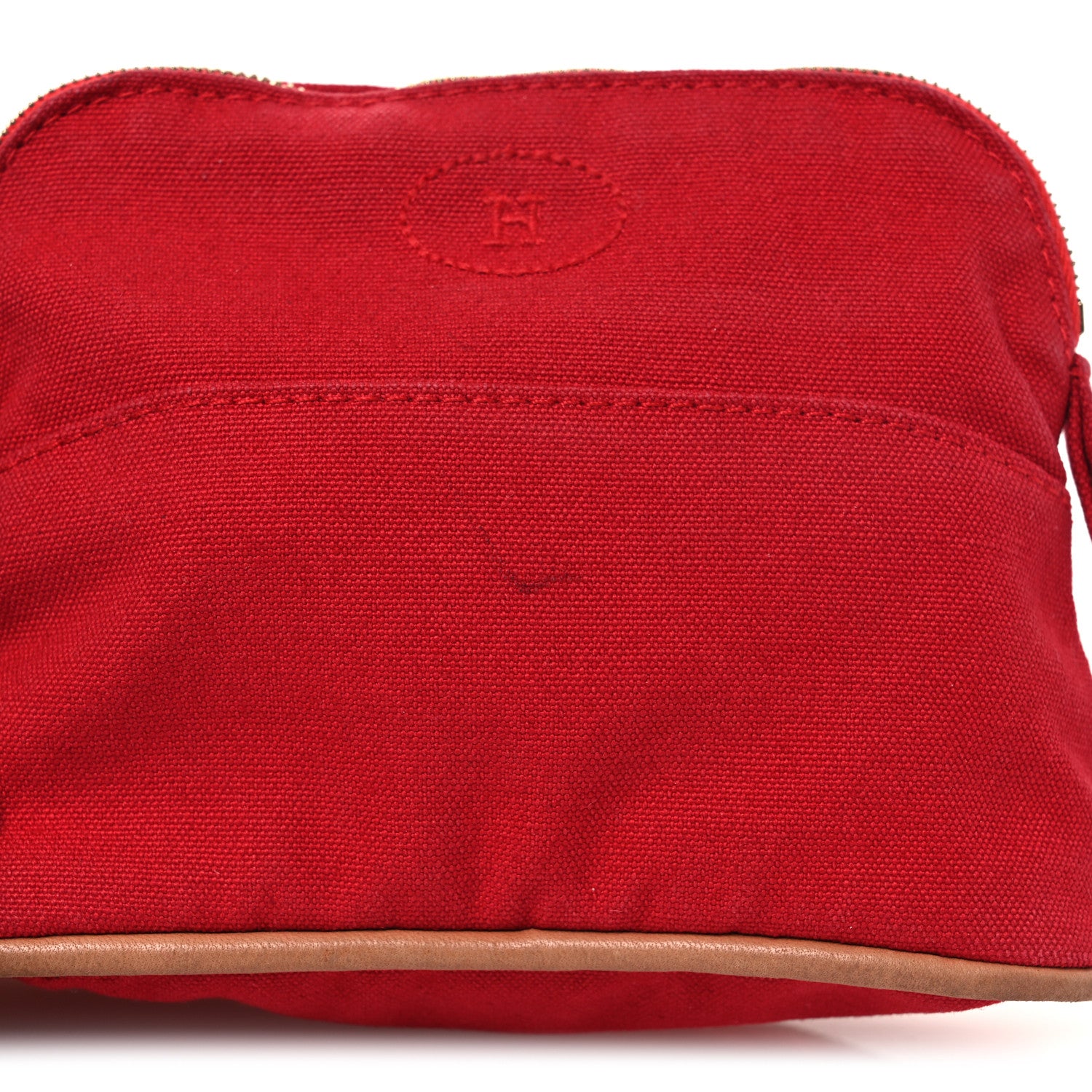 Hermes Cotton Canvas Mini Bolide Travel Cosmetic Pouch 8 of 15