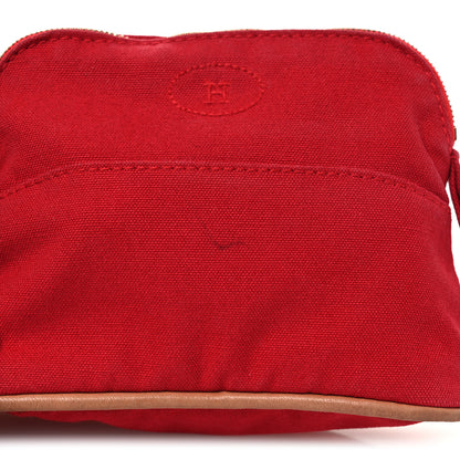 Hermes Cotton Canvas Mini Bolide Travel Cosmetic Pouch 8 of 15