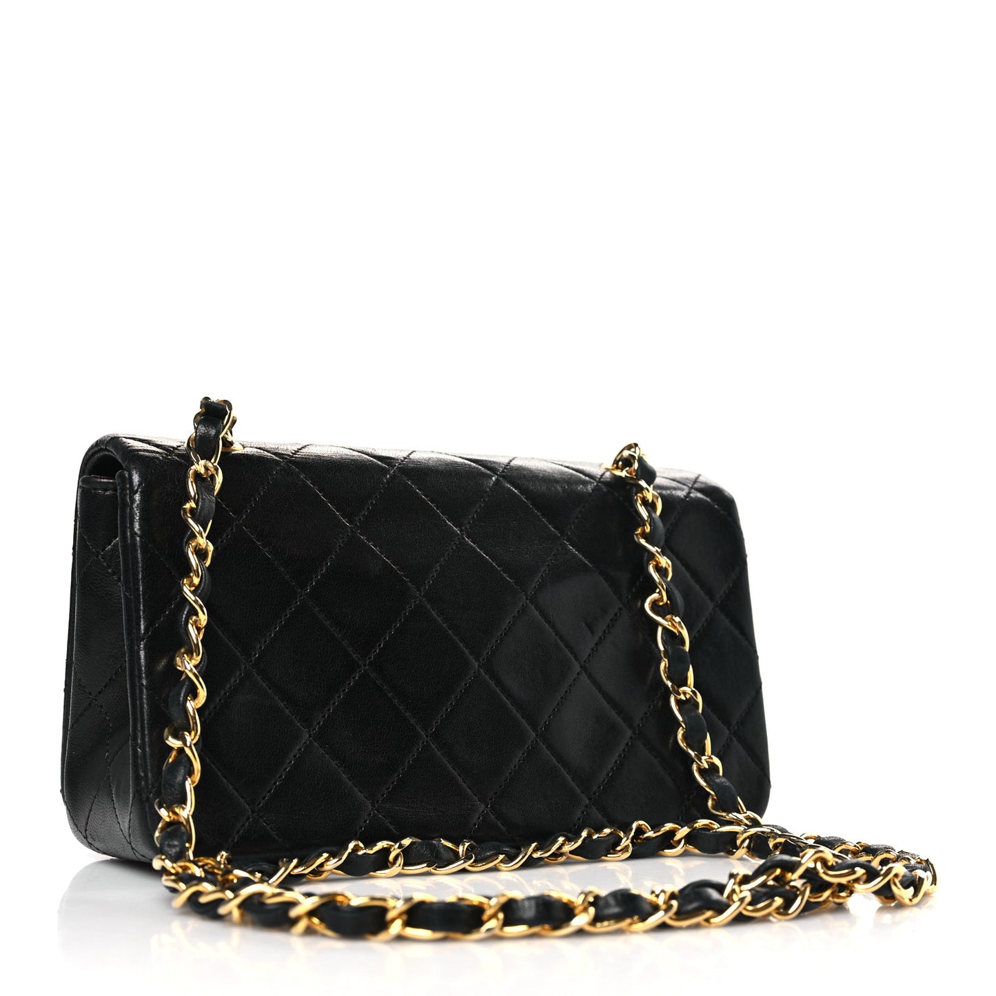 Lambskin Quilted Small Single Flap Black