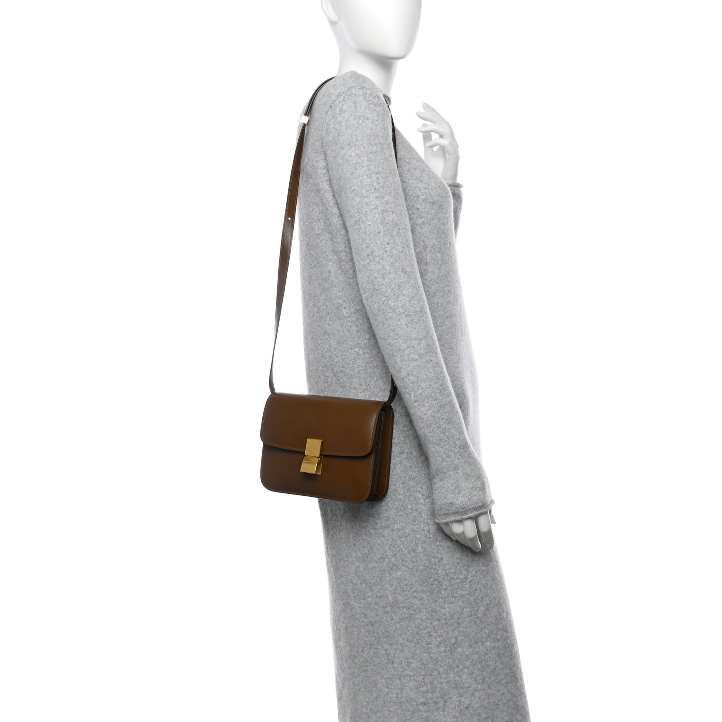 Box Calfskin Teen Classic Box Flap Bag Camel