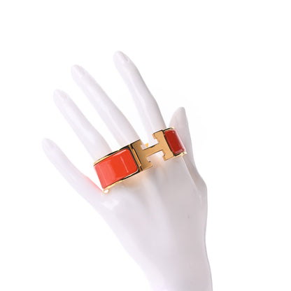 Hermes Enamel Wide Clic Clac H Bracelet GM Orange Fruite 2 of 5