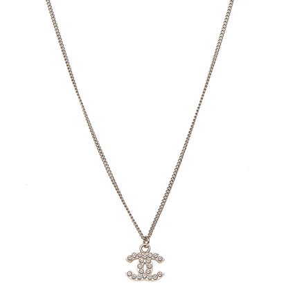 Chanel Crystal Timeless CC Necklace Silver 1 of 4