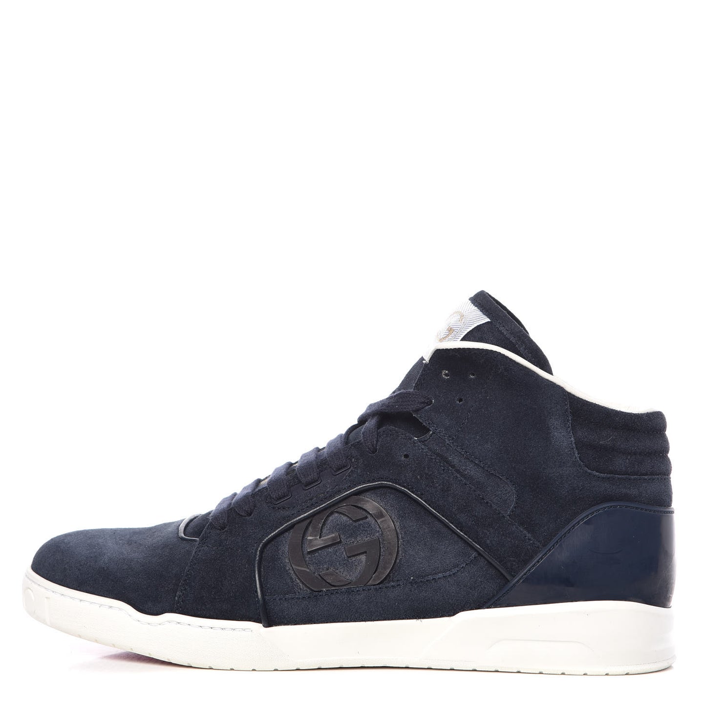 Suede Men's Interlocking G High Top Sneakers 10.5 Blue