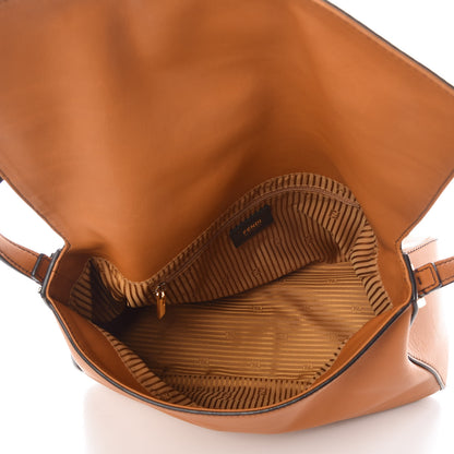 Fendi Vitello Flamingo Enamel Big Forever Mama Baguette Cognac 7 of 9