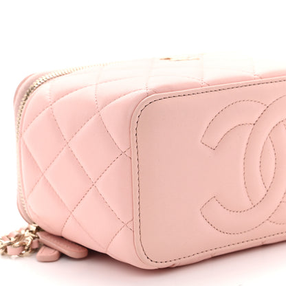 Chanel Lambskin Quilted Small Top Handle Vanity Case With Chain Light Pink 9 of 11
