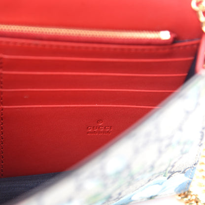 Gucci GG Supreme Monogram Blooms Chain Wallet Blue 8 of 11