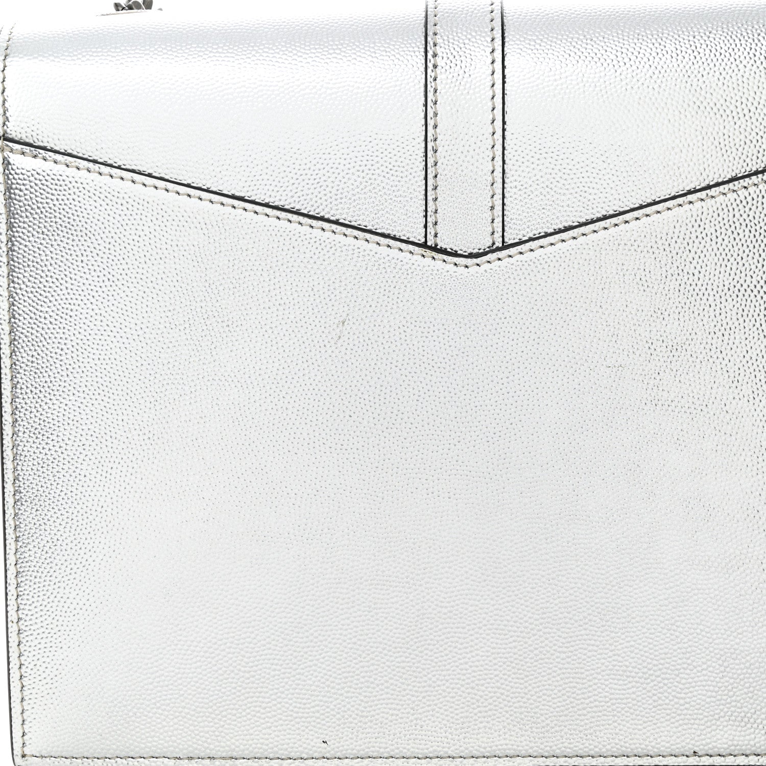 Saint Laurent Grain De Poudre Monogram Medium Sulpice Shoulder Bag Silver 12 of 15