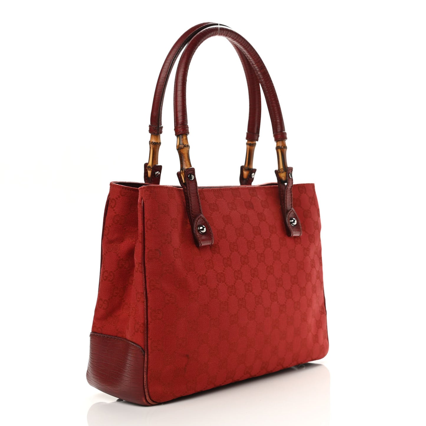Monogram Small Bamboo Tote Red