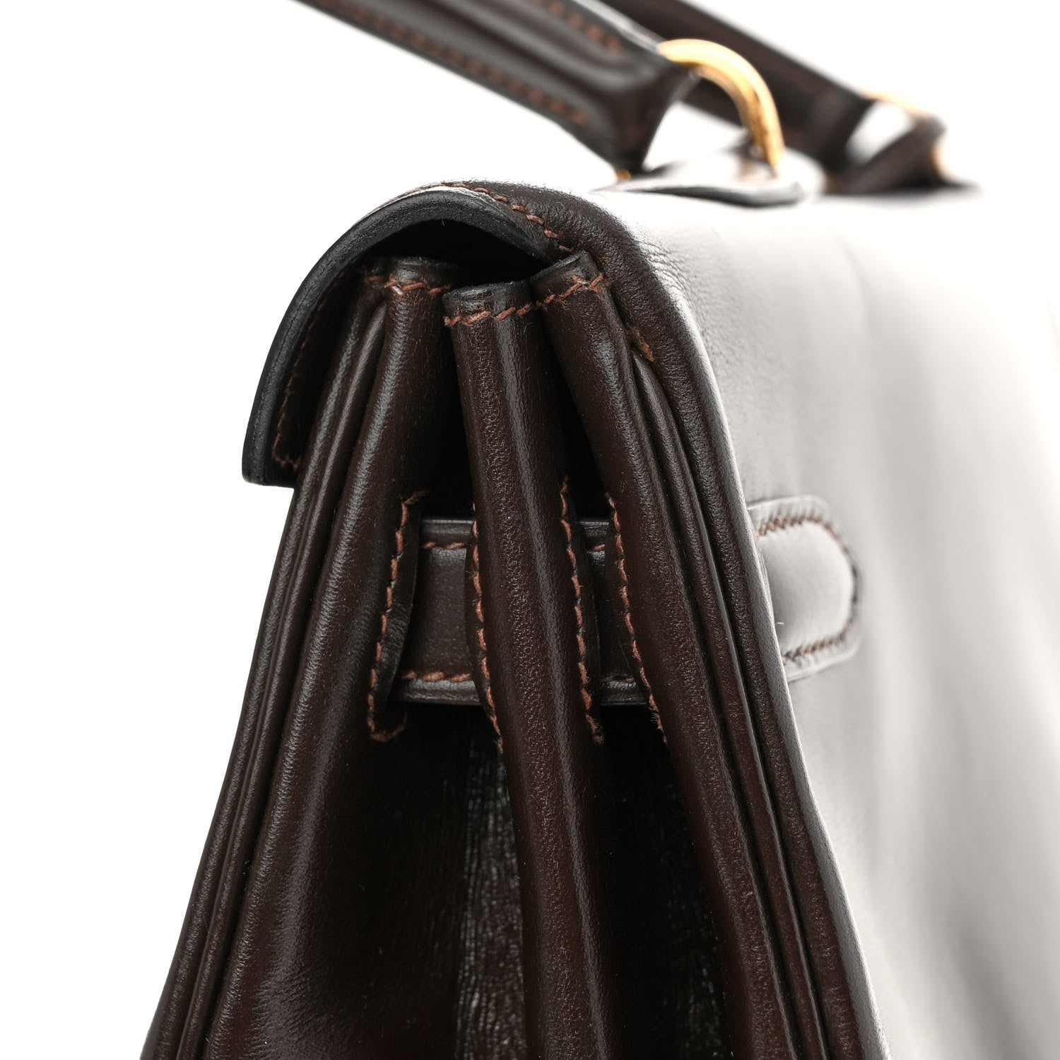 Hermes Box Kelly Retourne 35 Chocolate 16 of 17