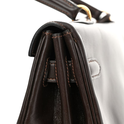 Hermes Box Kelly Retourne 35 Chocolate 16 of 17
