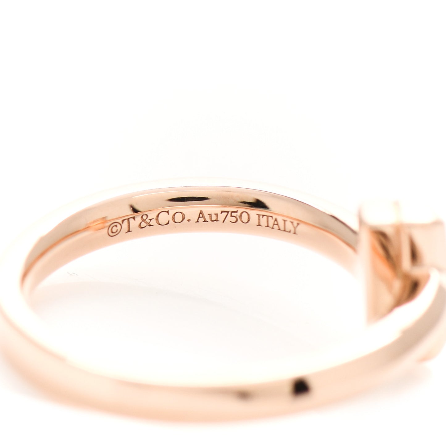 18K Rose Gold Diamond T T1 Ring 46 3.75