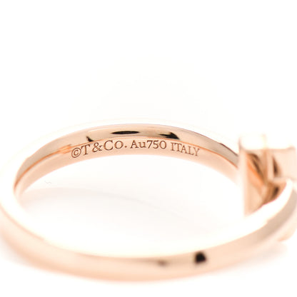 Tiffany 18K Rose Gold Diamond T T1 Ring 46 3.75 4 of 4