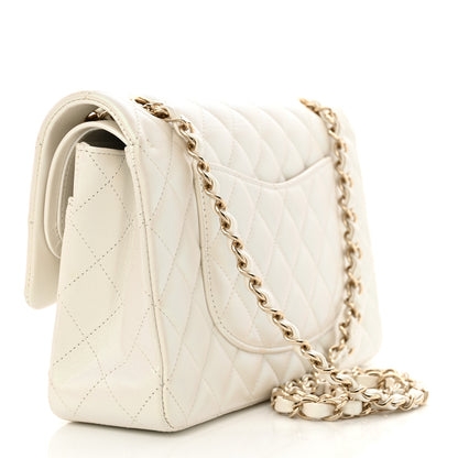 Chanel Iridescent Calfskin Quilted Medium Double Flap White 3 of 12