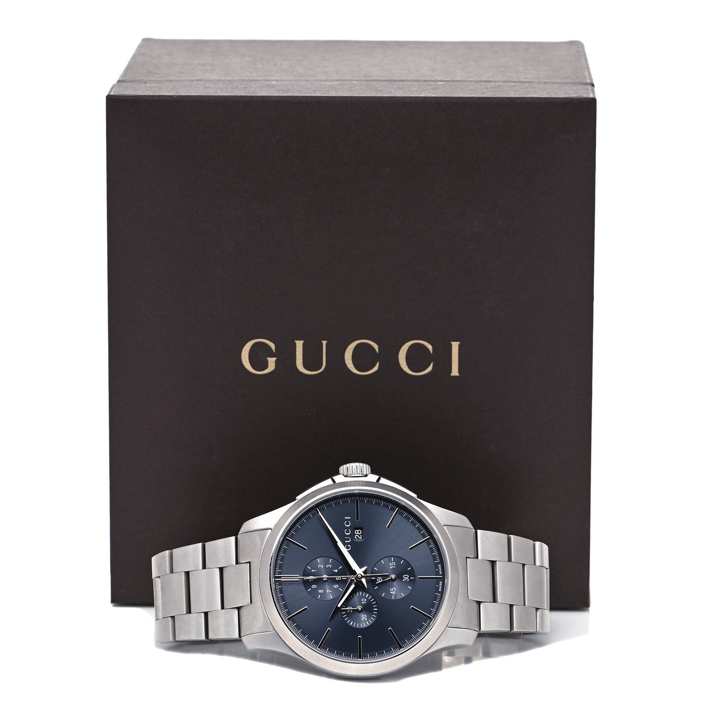 Stainless Steel 44mm G-Timeless Chronograph Quartz Watch Navy