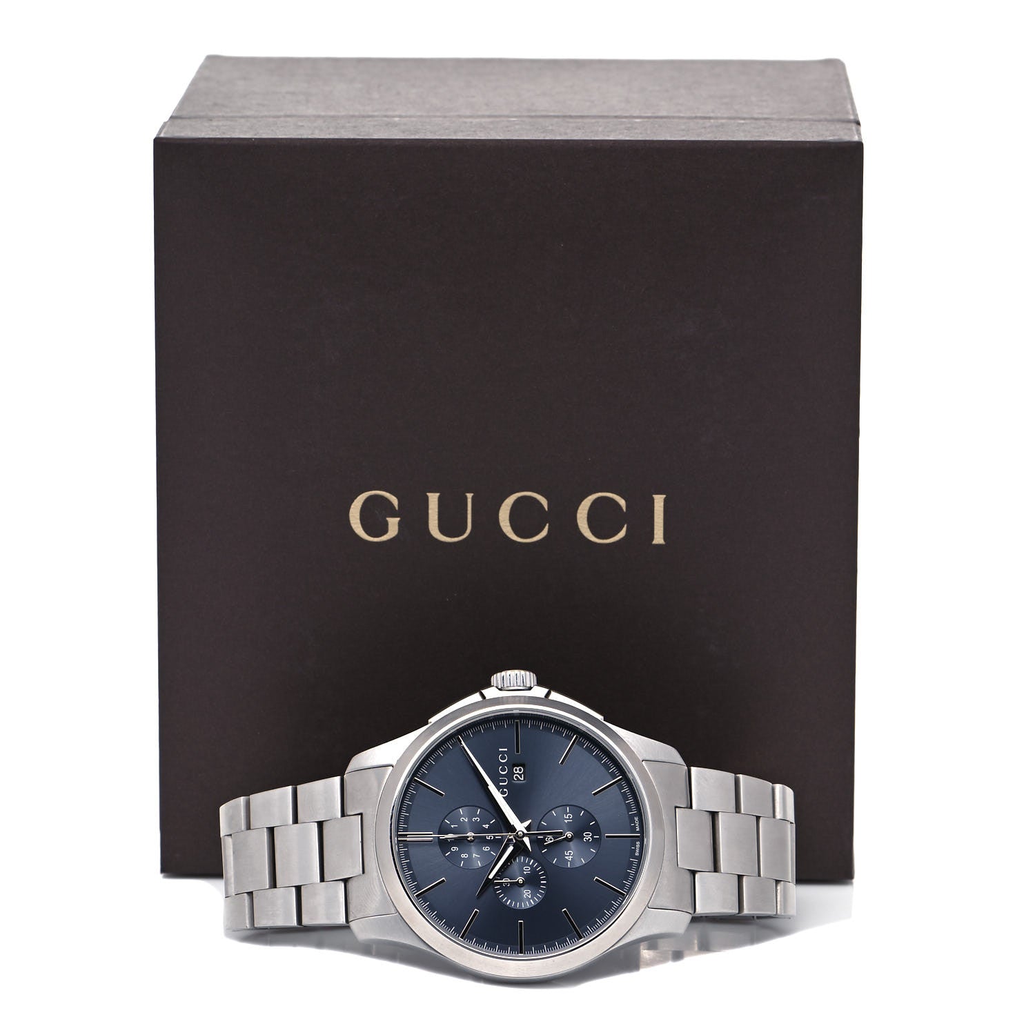 Gucci Stainless Steel 44mm G-Timeless Chronograph Quartz Watch Navy 5 of 5