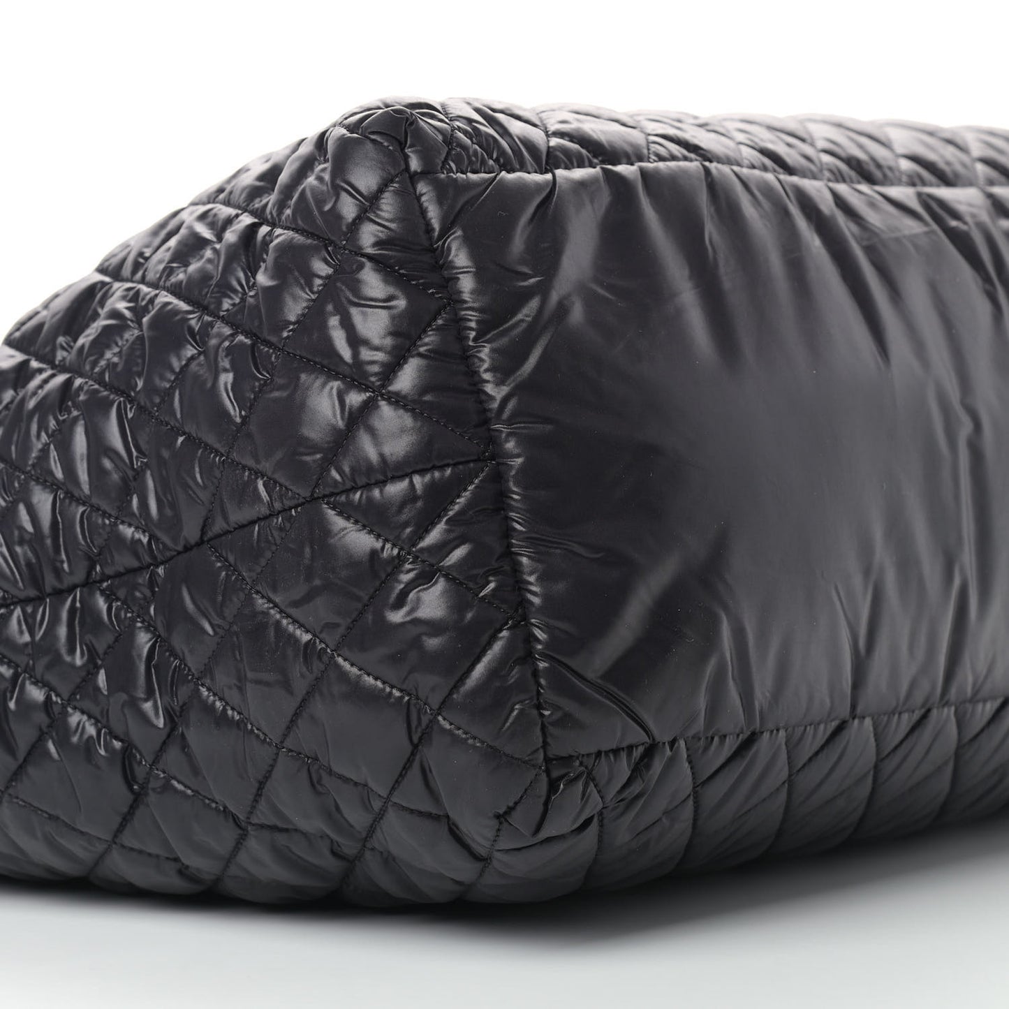 Nylon Quilted Large Coco Cocoon Tote Black