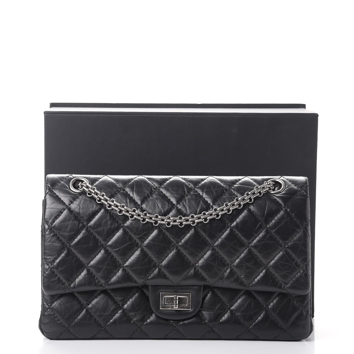 Aged Calfskin Quilted 2.55 Reissue 226 Flap Black