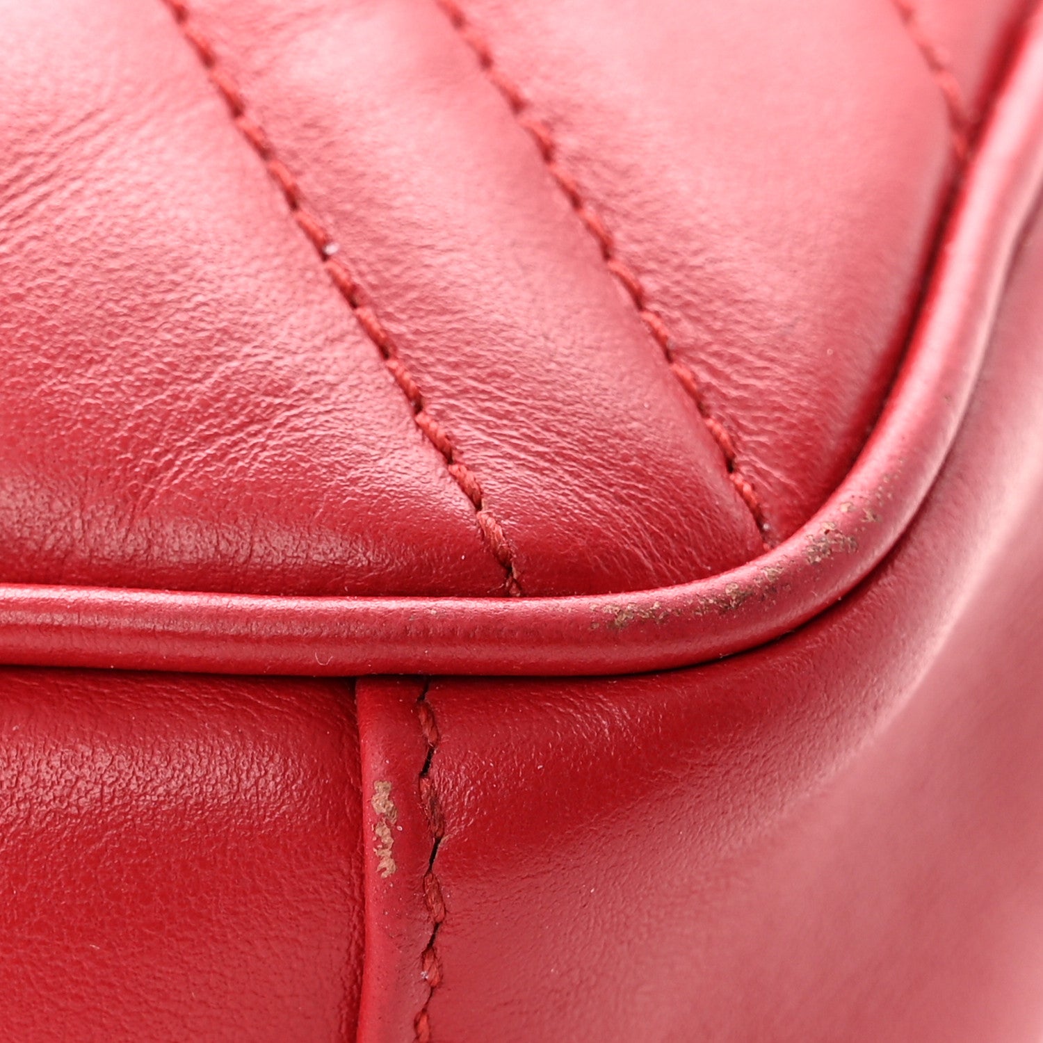 Gucci Calfskin Matelasse Mini GG Marmont Crossbody Bag Hibiscus Red Hibiscus Red 12 of 13