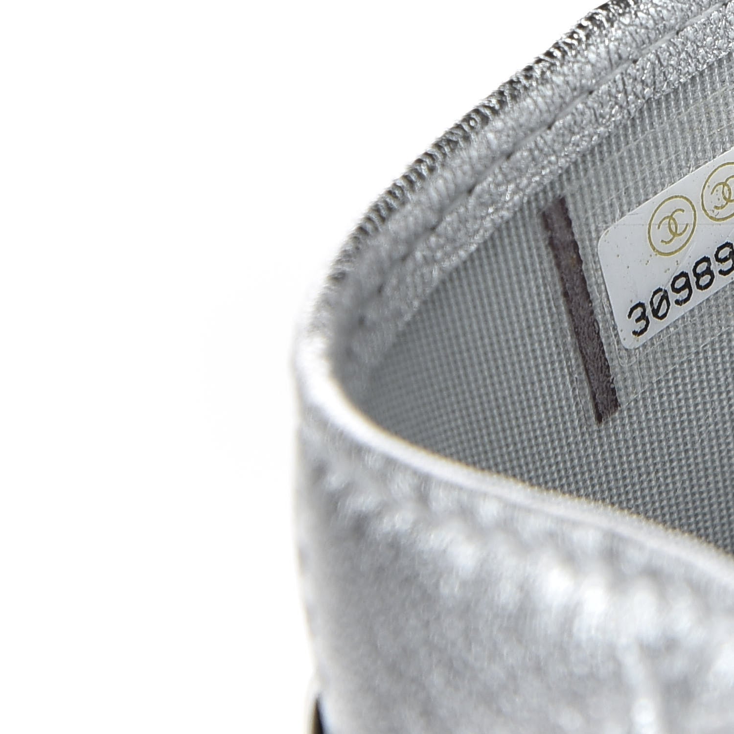 Chanel Metallic Lambskin Quilted Card Holder Silver 8 of 9