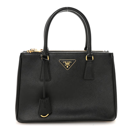 Prada Saffiano Small Galleria Double Zip Tote Black 1 of 9