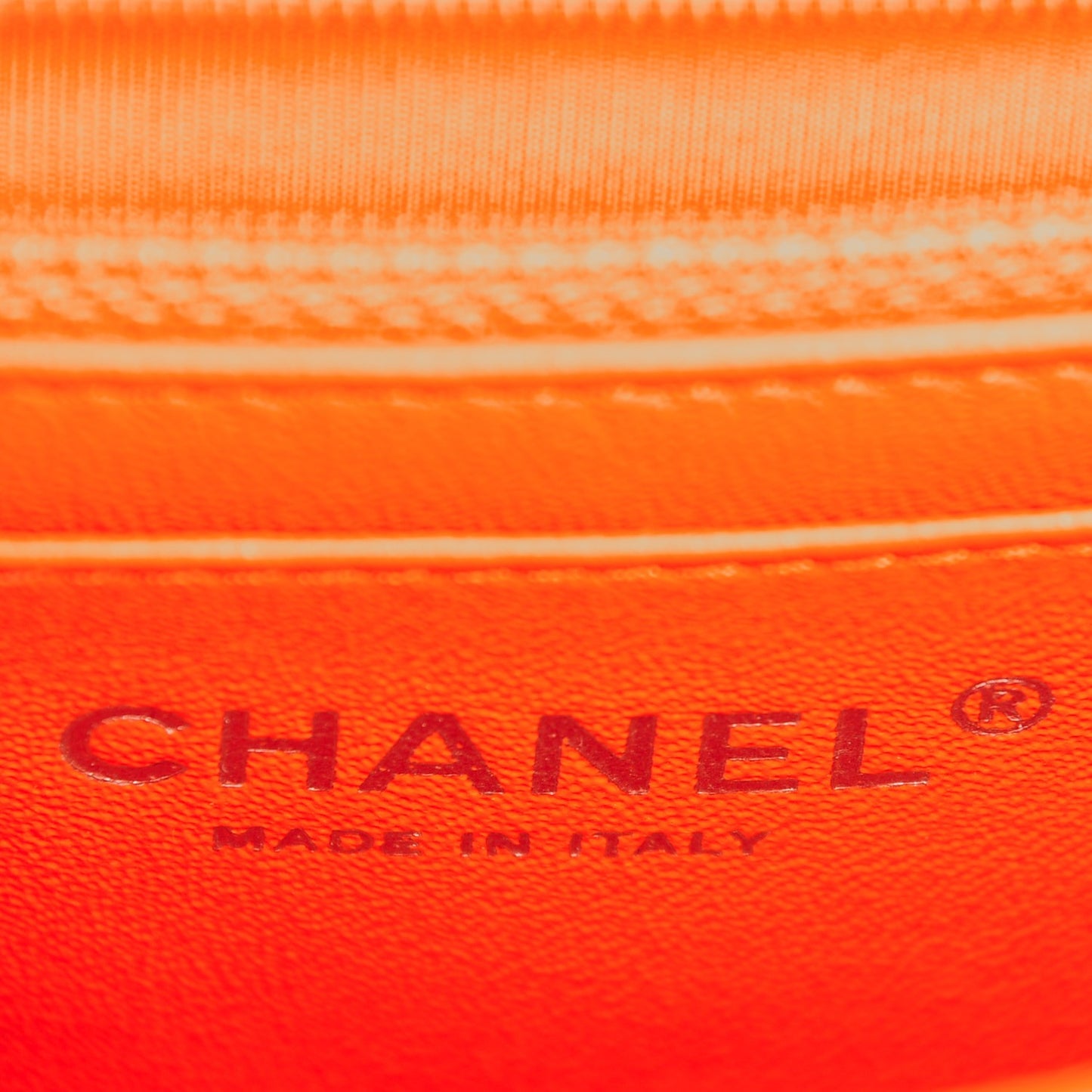 Patent Quilted Mini Rectangular Flap Orange