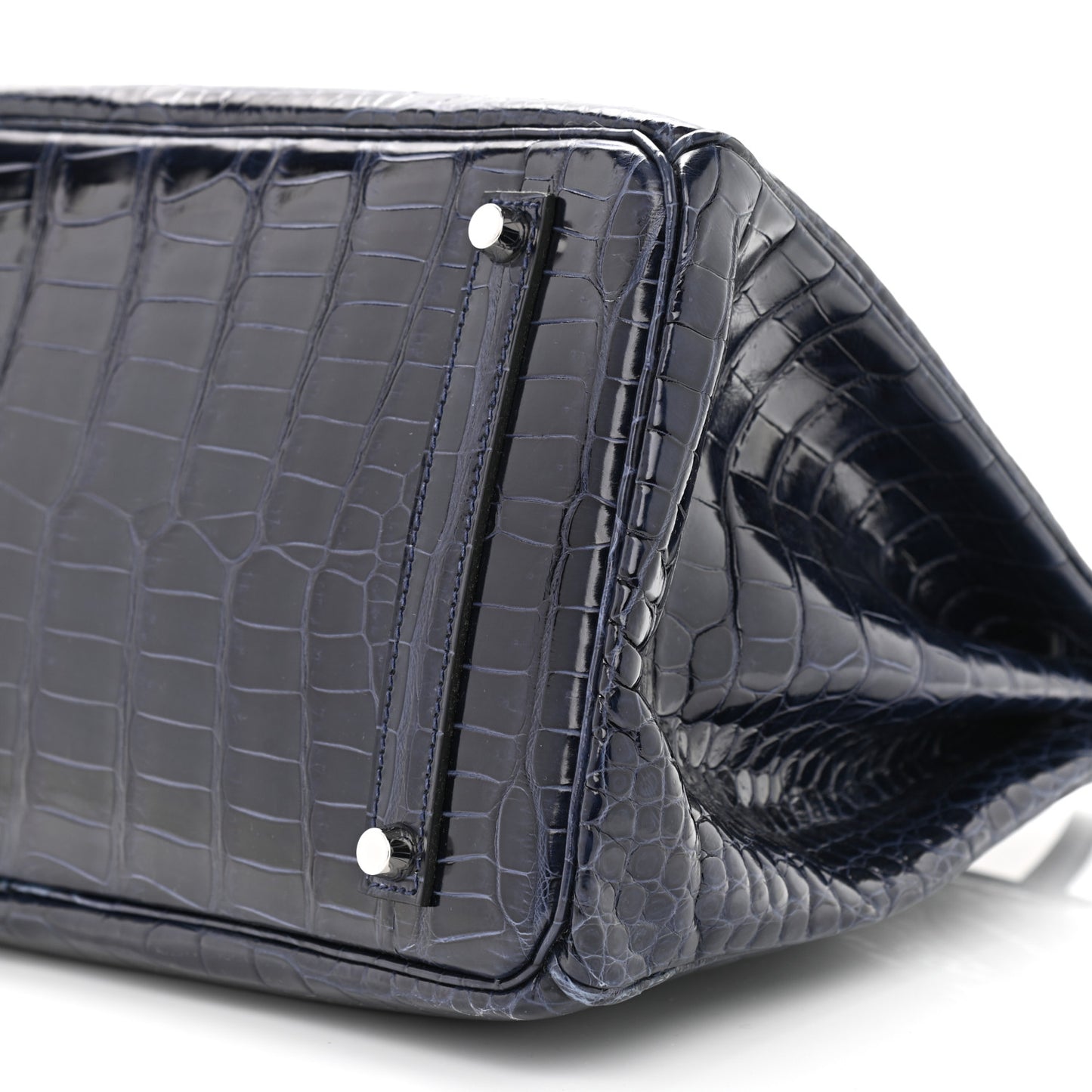 Shiny Porosus Crocodile Birkin 35 Bleu Abysse