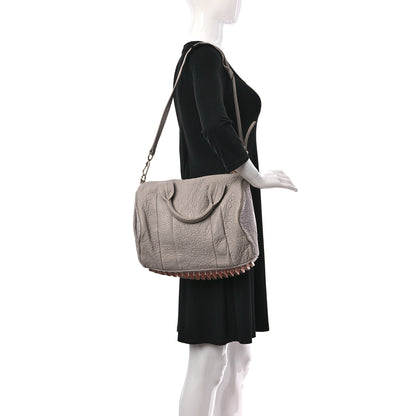Alexander Wang Pebbled Lambskin Rocco Grey Rose Gold Hardware 2 of 9