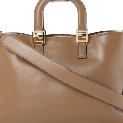 Fendi Vitello Glacier Medium FF Tote Nocciola 7 of 9
