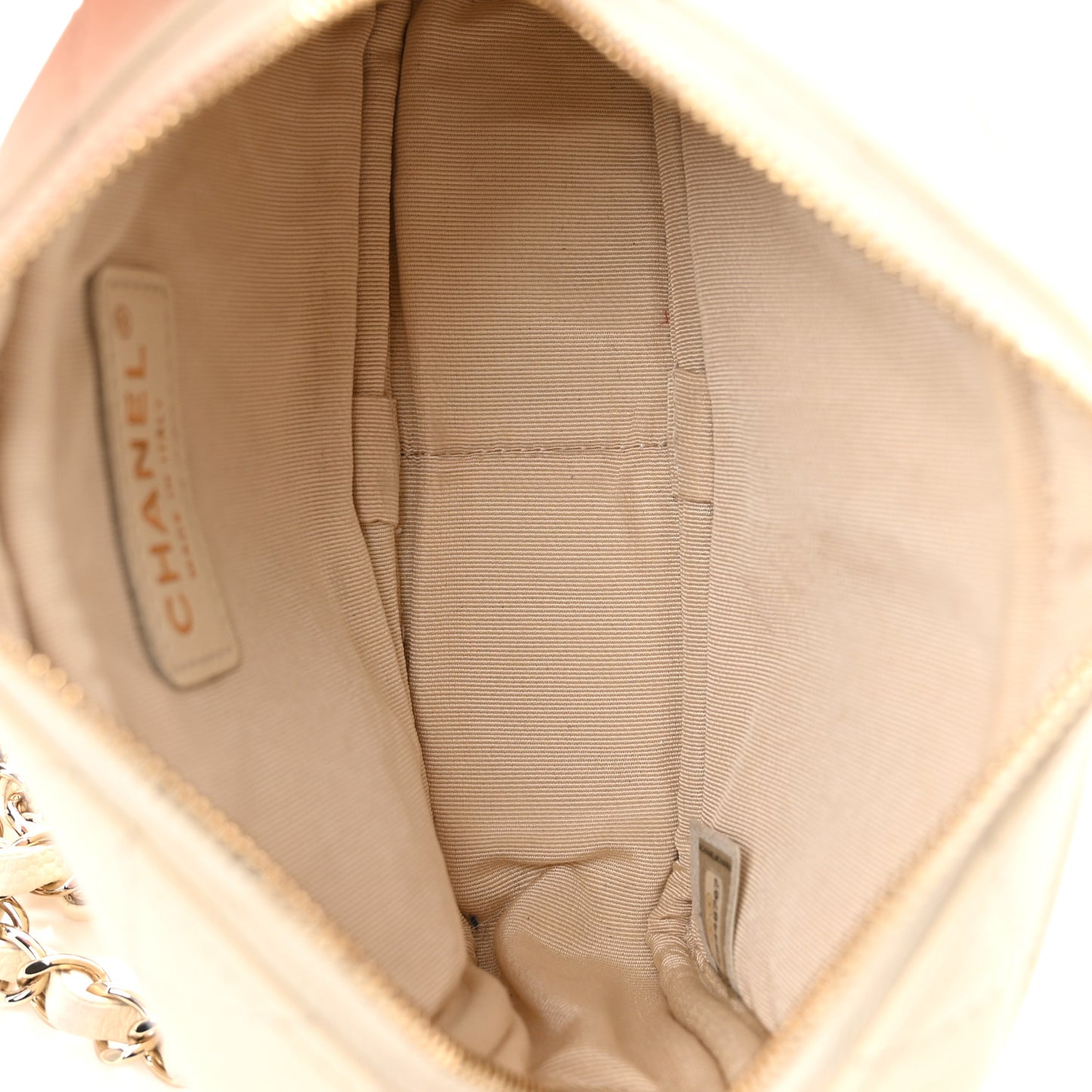 Caviar Quilted Mini Coco Tassel Camera Case White