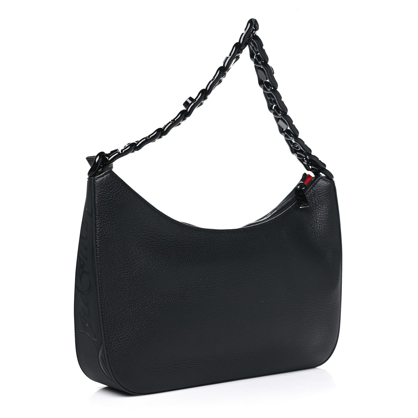 Calfskin Large Loubila Chain Shoulder Bag Black