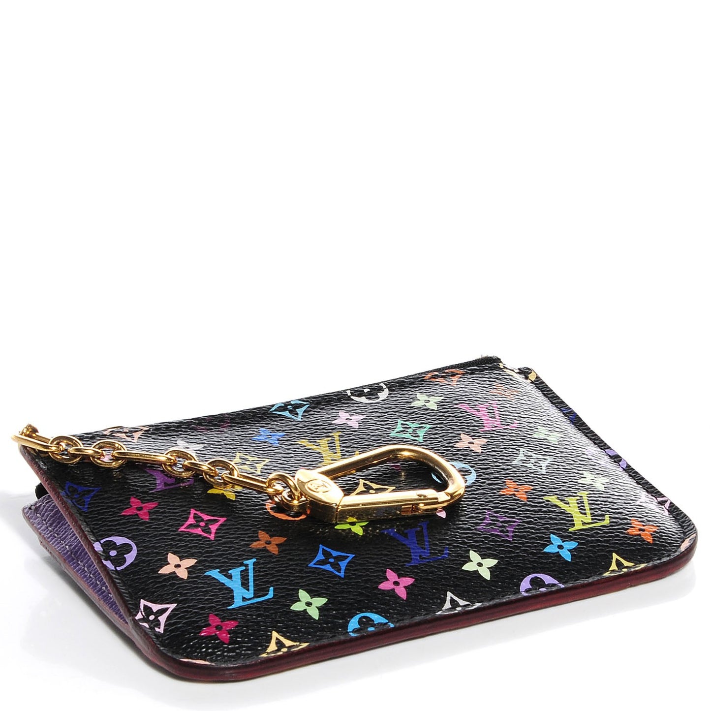 Monogram Multicolor Key Pouch Black Violet