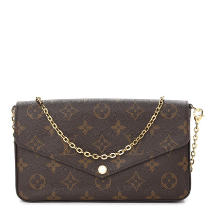 Louis Vuitton Monogram Pochette Felicie Chain Wallet Fuchsia 1 of 8