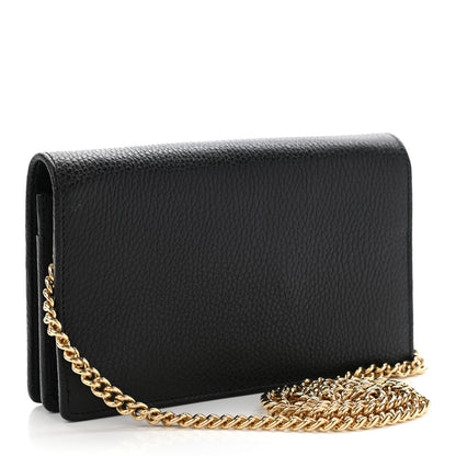 Gucci Calfskin Mini GG Marmont Chain Wallet Black 3 of 7