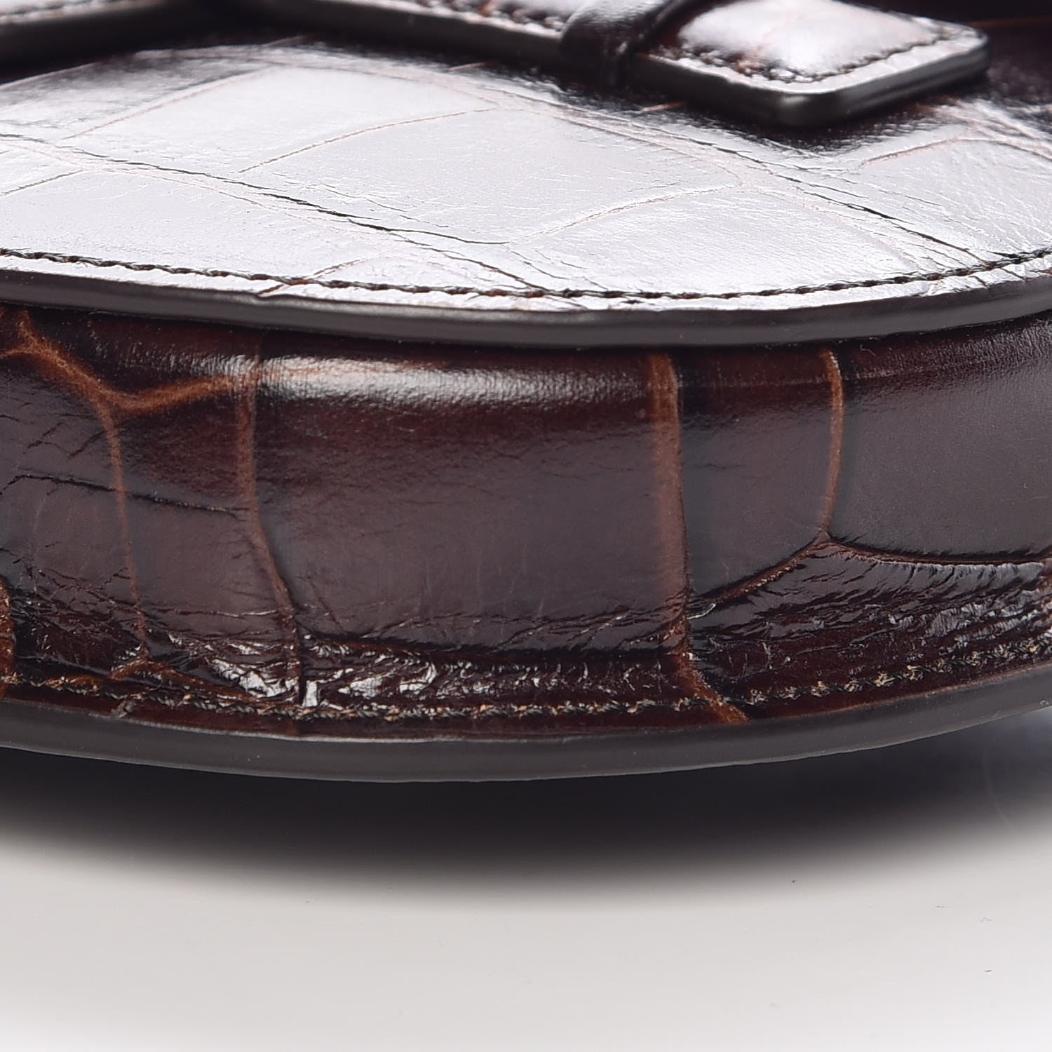 Celine Crocodile Embossed Calfskin Mini Symmetrical Bag Brown 9 of 9