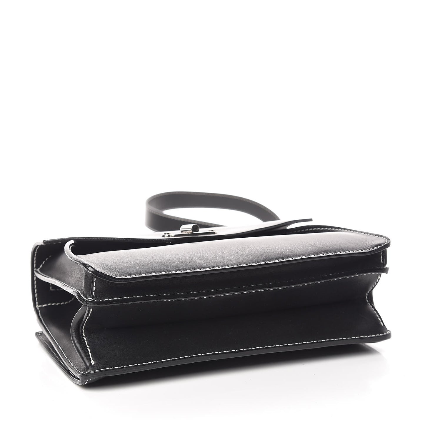 Smooth Calfskin Small Hava Top Handle Bag Black