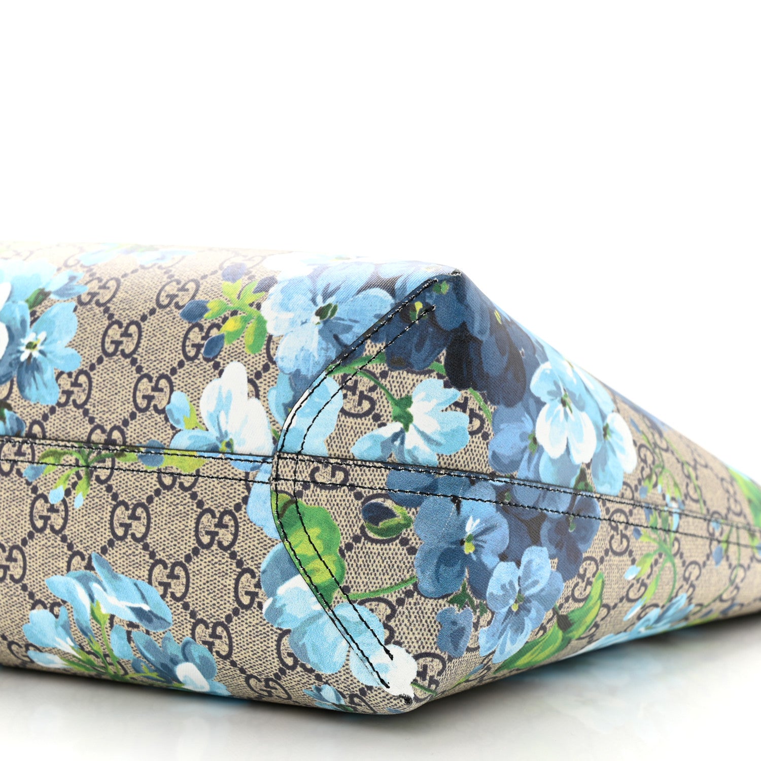 Gucci GG Supreme Monogram Blooms Medium Reversible Tote Beige Blue Navy 9 of 9