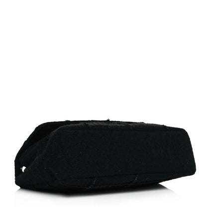 Chanel Wool Patchwork Mademoiselle Jumbo Flap Black 3 of 9