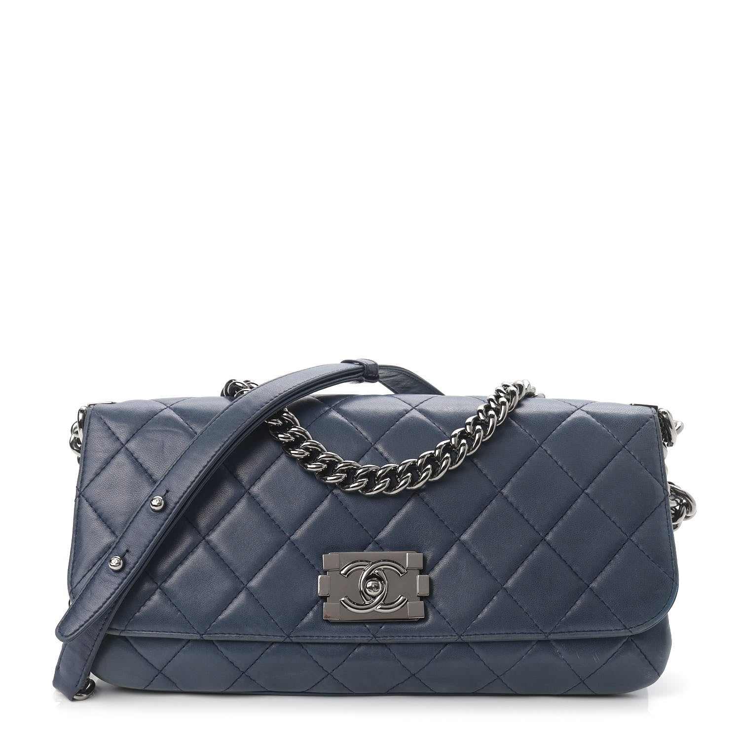 Chanel Lambskin Quilted Soft Boy Flap Blue 1 of 9
