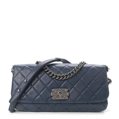 Chanel Lambskin Quilted Soft Boy Flap Blue 1 of 9